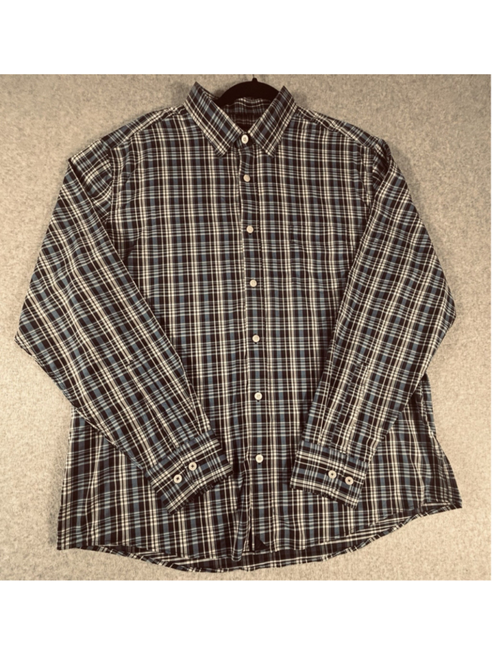 UNTUCKit Mens Tayson Slim Fit Plaid Button Down Shirt XXL Navy Blue Performance